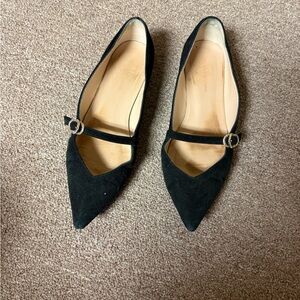Stuart Weitzman Black Suede Flats